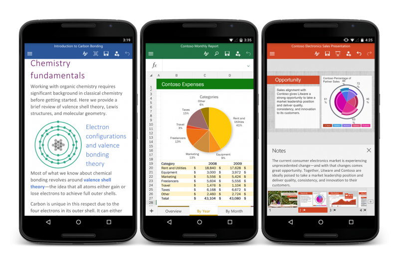 Word, Excel, PowerPoint available for free on Android smartphones