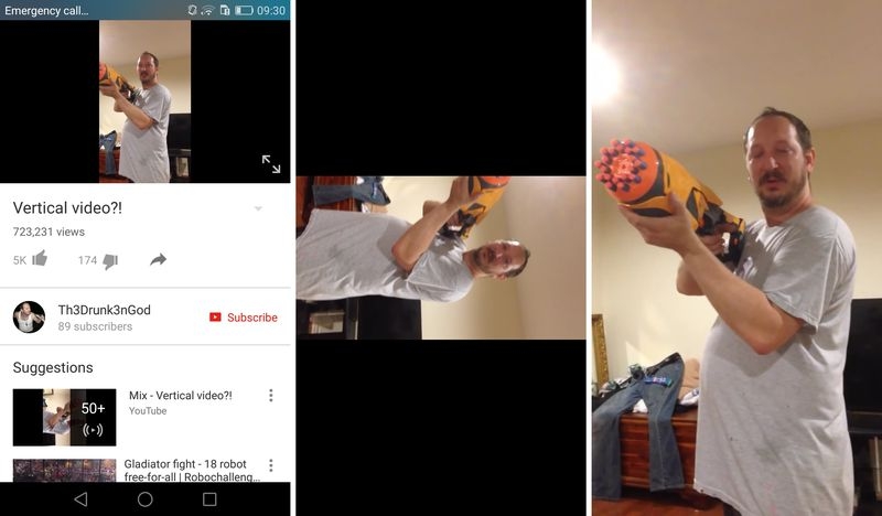 Android accepts defeat, will now show vertical YouTube videos full screen