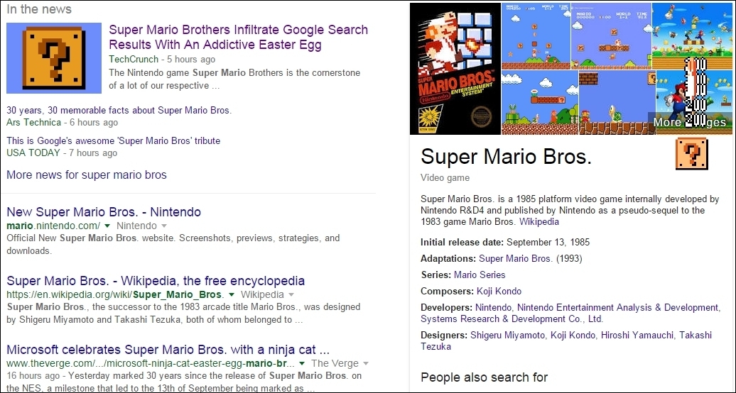 Google, Microsoft recognize Super Mario Bros. anniversary with Easter eggs