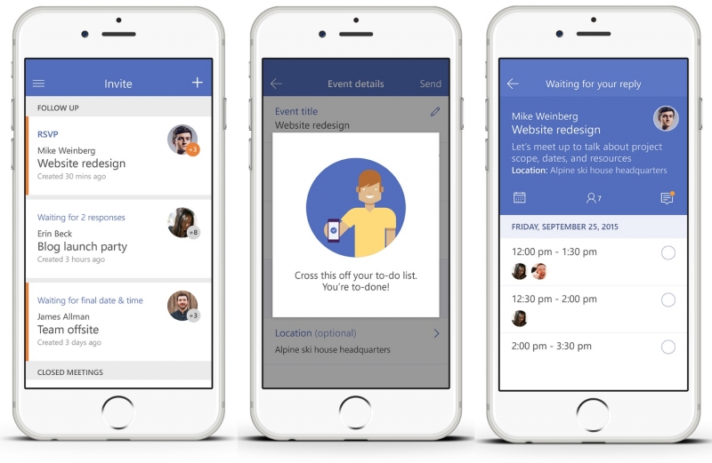 Microsoft makes organizing meetings quick and easy with Invite on the iPhone