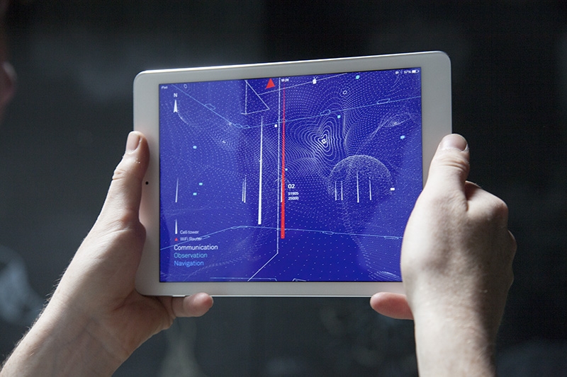 This app visualizes the all-encompassing web of invisible radio waves around us
