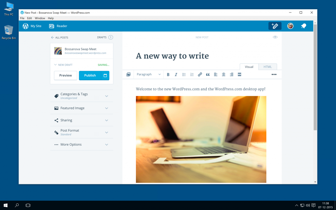 The WordPress.com desktop app for Windows is here