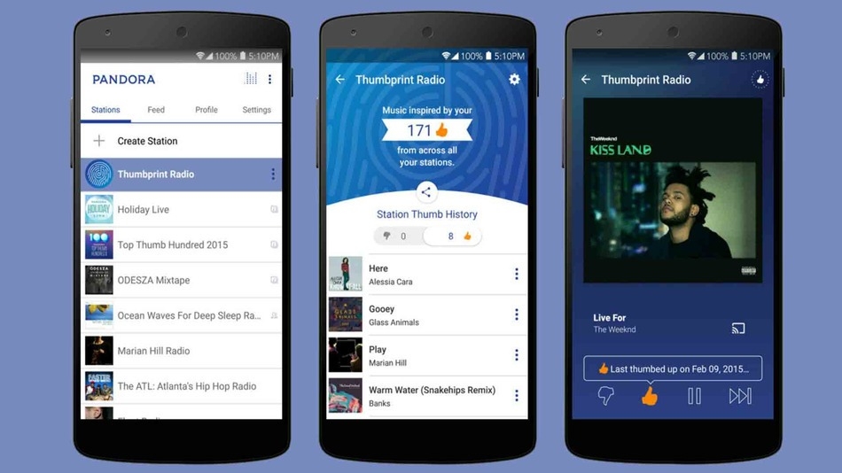 Pandora puts your favorite songs to use in Thumbprint Radio