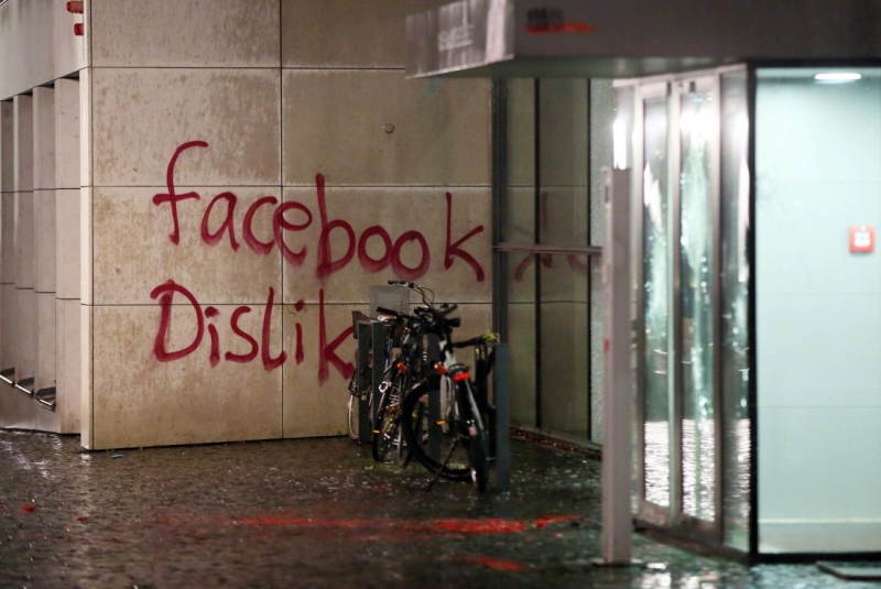 Facebook's German headquarters attacked and defaced
