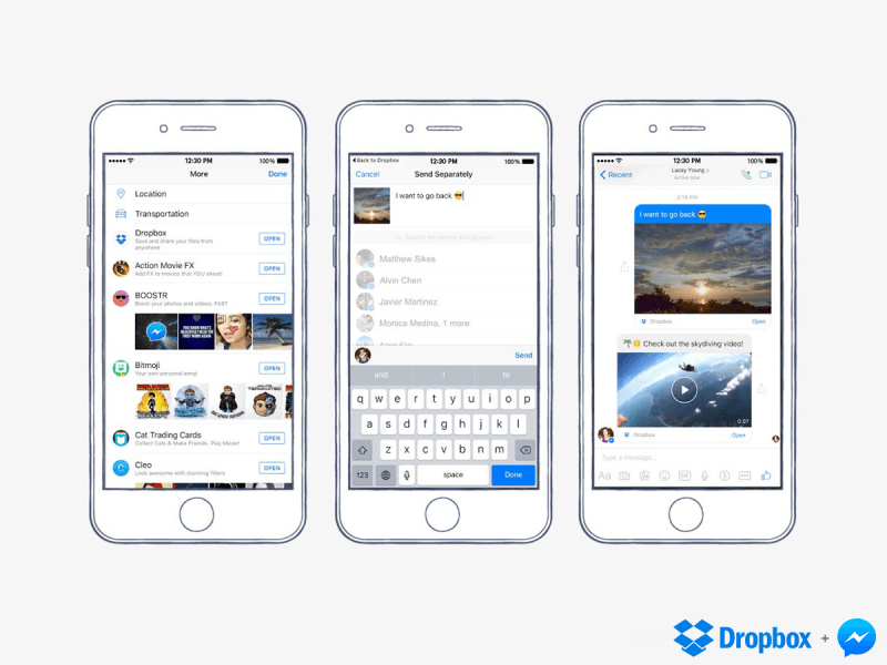 Messenger introduces Dropbox integration and video chat heads