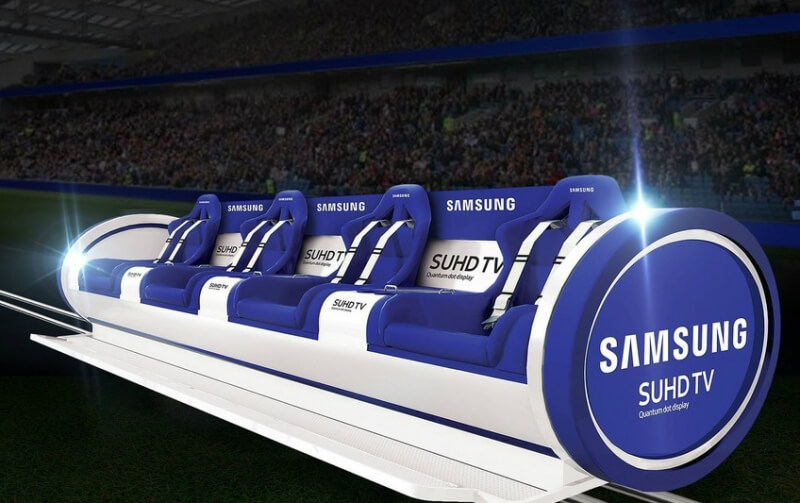 Samsung's sliding bench keeps sports fans next to the action at all times