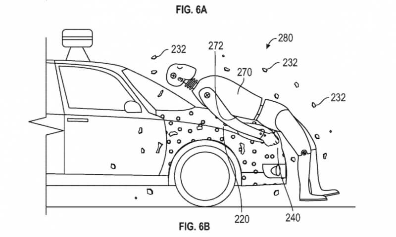 Google patents adhesive layer for its self-driving cars that sticks pedestrians to the hood