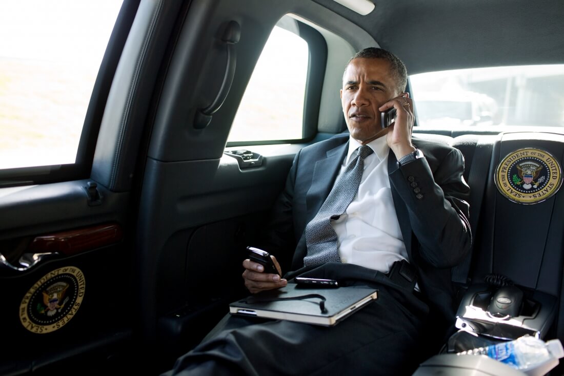 Obama upgrades from BlackBerry but admits his new phone is far from smart