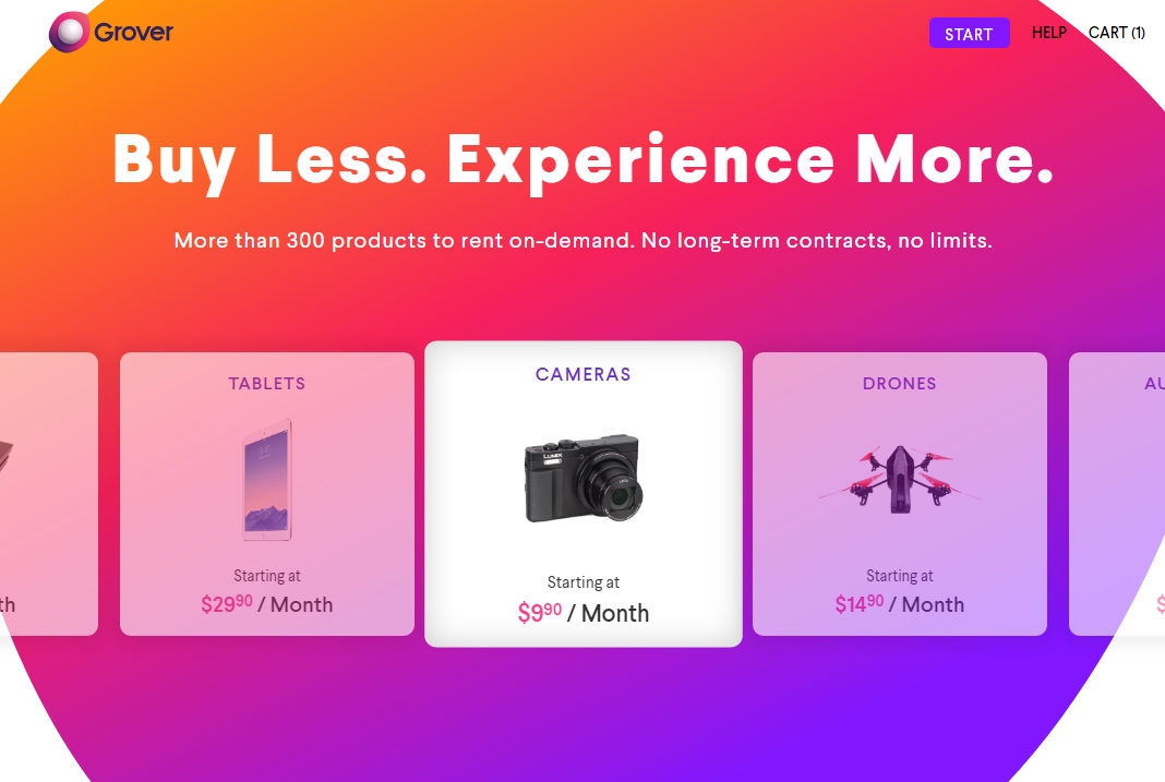 Grover lets you rent gadgets on a monthly basis