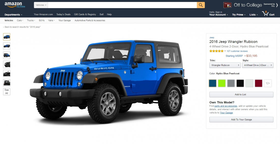 Amazon becomes an automotive repository with new Vehicles portal