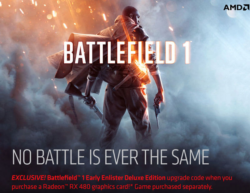 AMD's next game bundle is a Battlefield 1 upgrade code