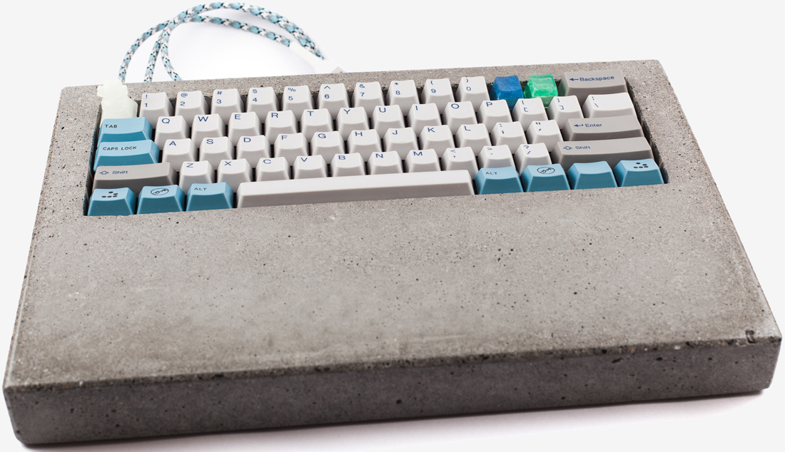This custom concrete keyboard chassis is a thing of beauty