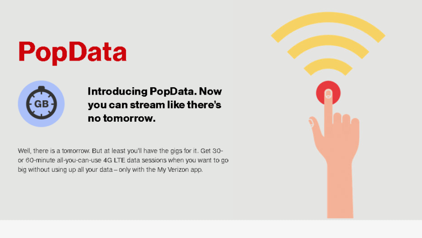 Verizon launches unlimited high speed data add-on, for short time periods