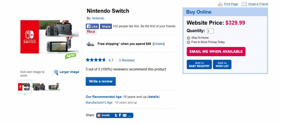 Nintendo Switch Price to Be $250: Report