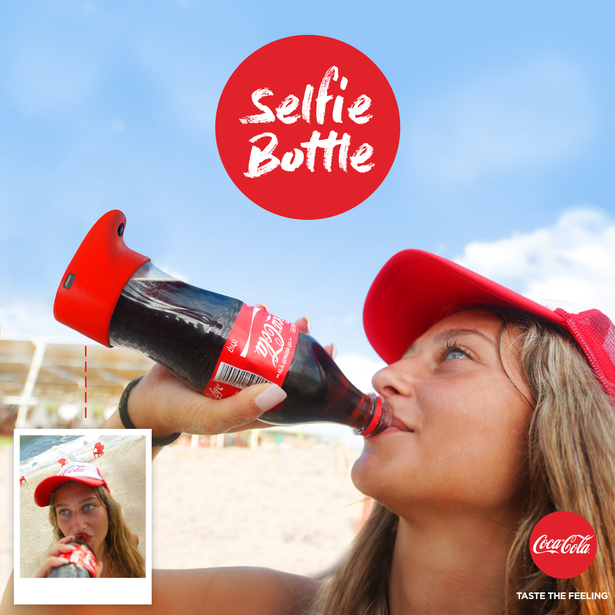 This Coca-Cola bottle snaps a selfie as you sip