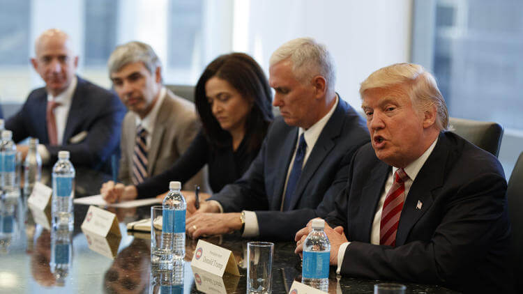 Donald Trump meets with the tech elite, offers a helping hand