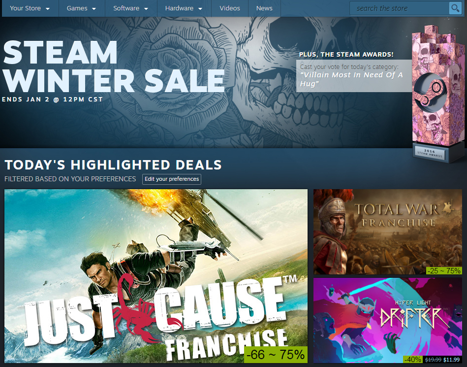 Steam Winter Sale 2016 goes live