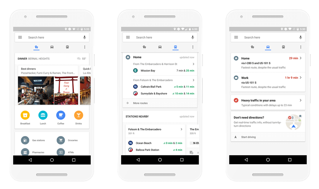 Google Maps on Android redesigned with quick access to commuting information and more