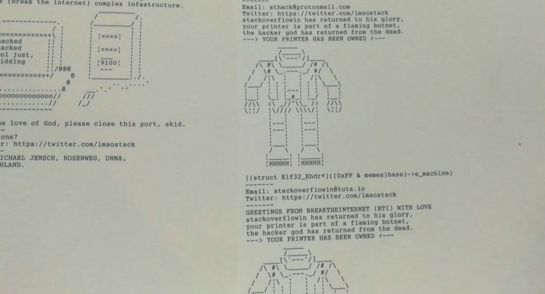 Hacker compromises 150,000 internet-connected printers, sends out warning messages