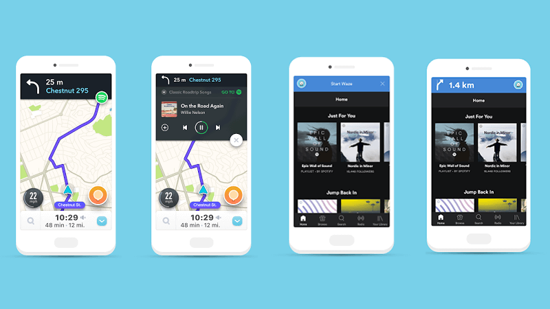 Spotify and Waze integrate navigation and music playback into each other's apps