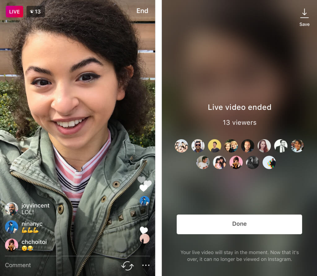 Instagram now lets you save livestreamed videos to your phone