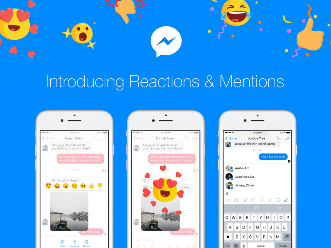 Facebook is rolling out Messenger reactions and mentions to everyone