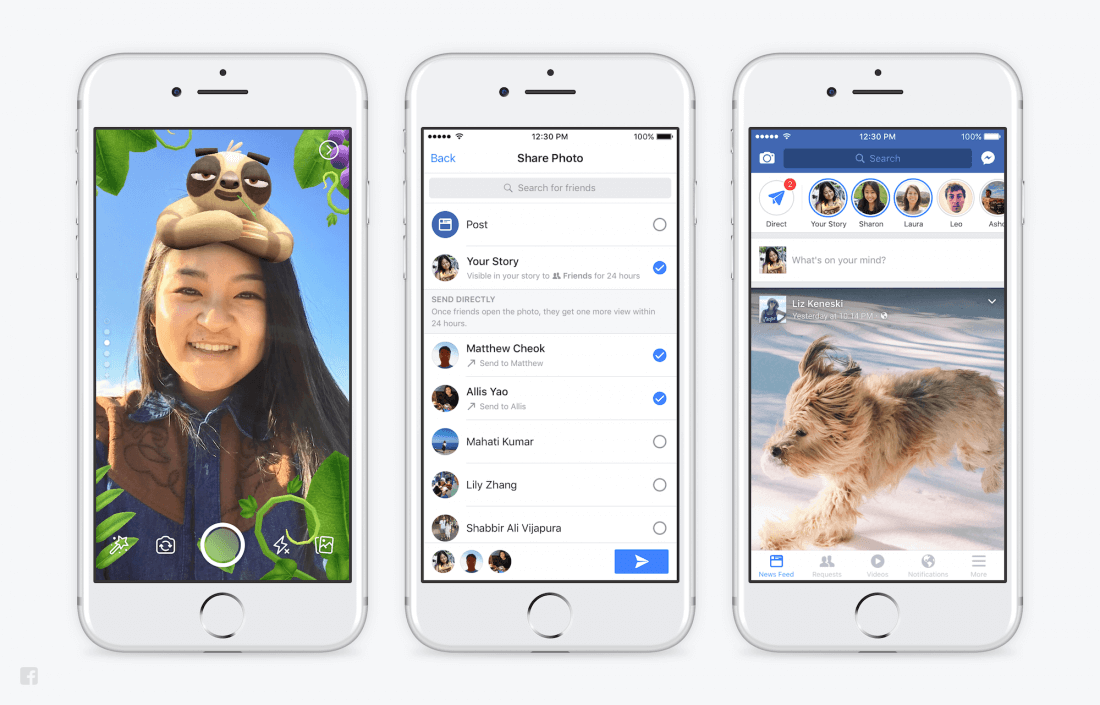 Facebook has now cloned Snapchat stories on all its major properties