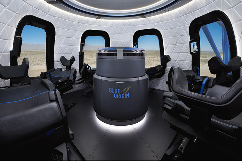 Travel to space in style in Blue Origin's passenger capsule