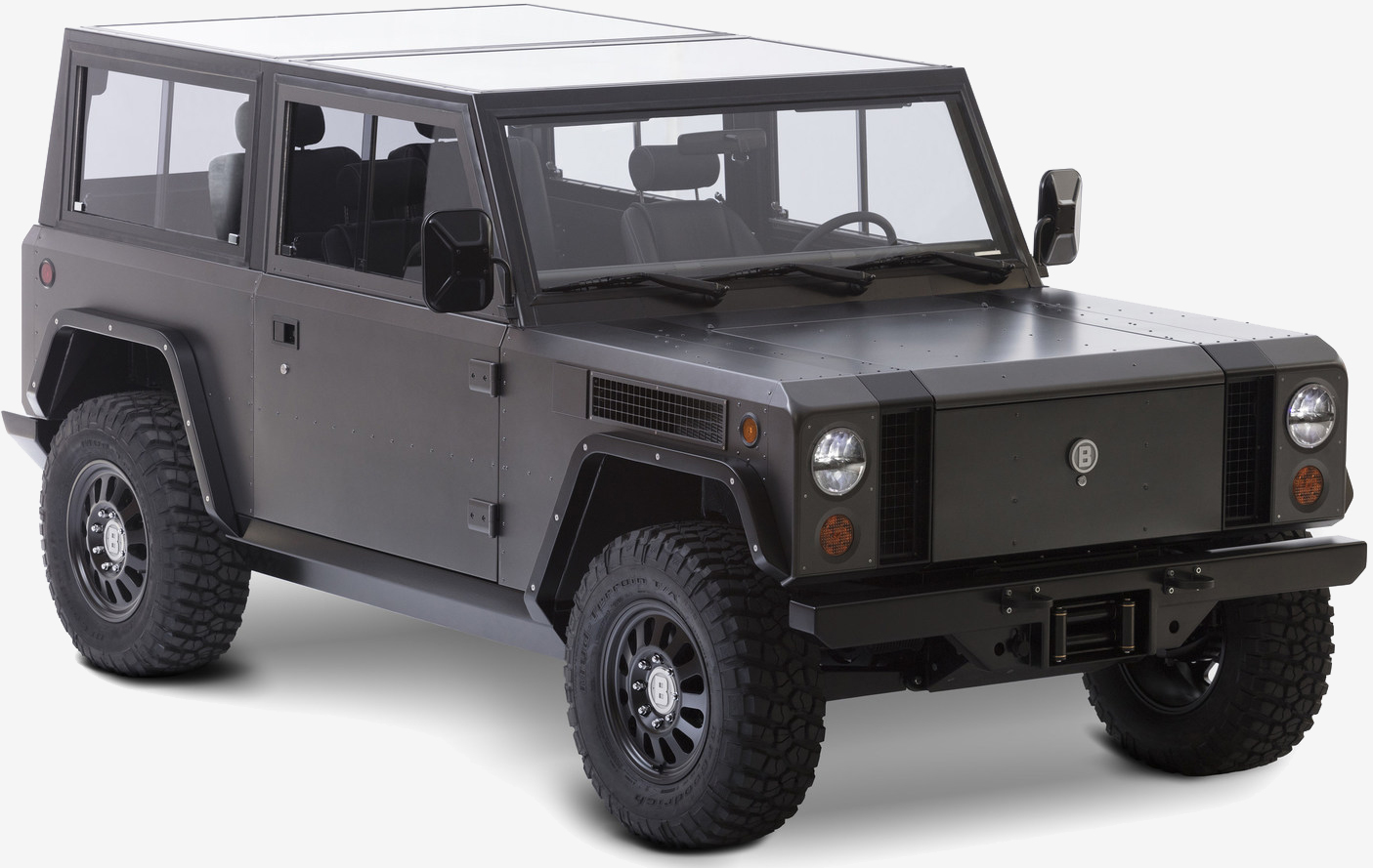 The Bollinger B1 is an all-electric, all-wheel drive sport utility truck boasting 360 HP and up to 200 miles of range