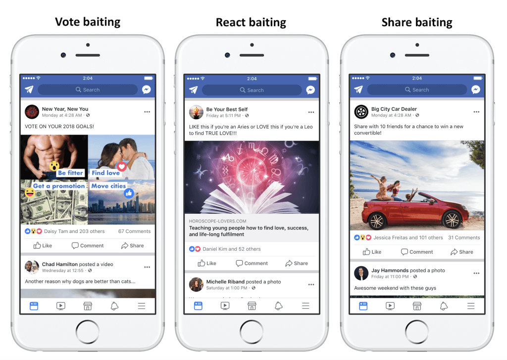 Facebook is fighting back against posts that beg for reacts, shares, comments, and tags