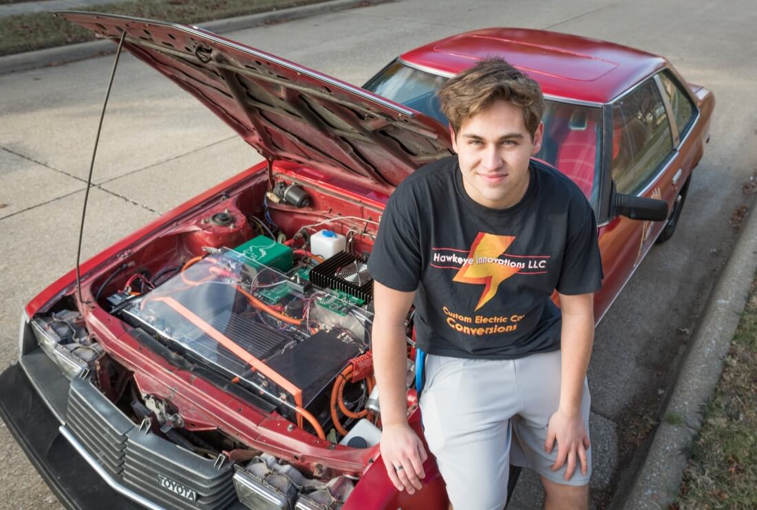 Teenager converts dilapidated 1980 Toyota Celica into an electric vehicle