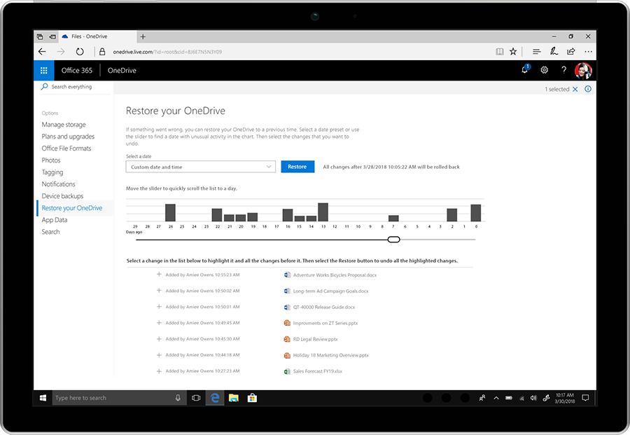 Microsoft rolls out Files Restore to all OneDrive customers