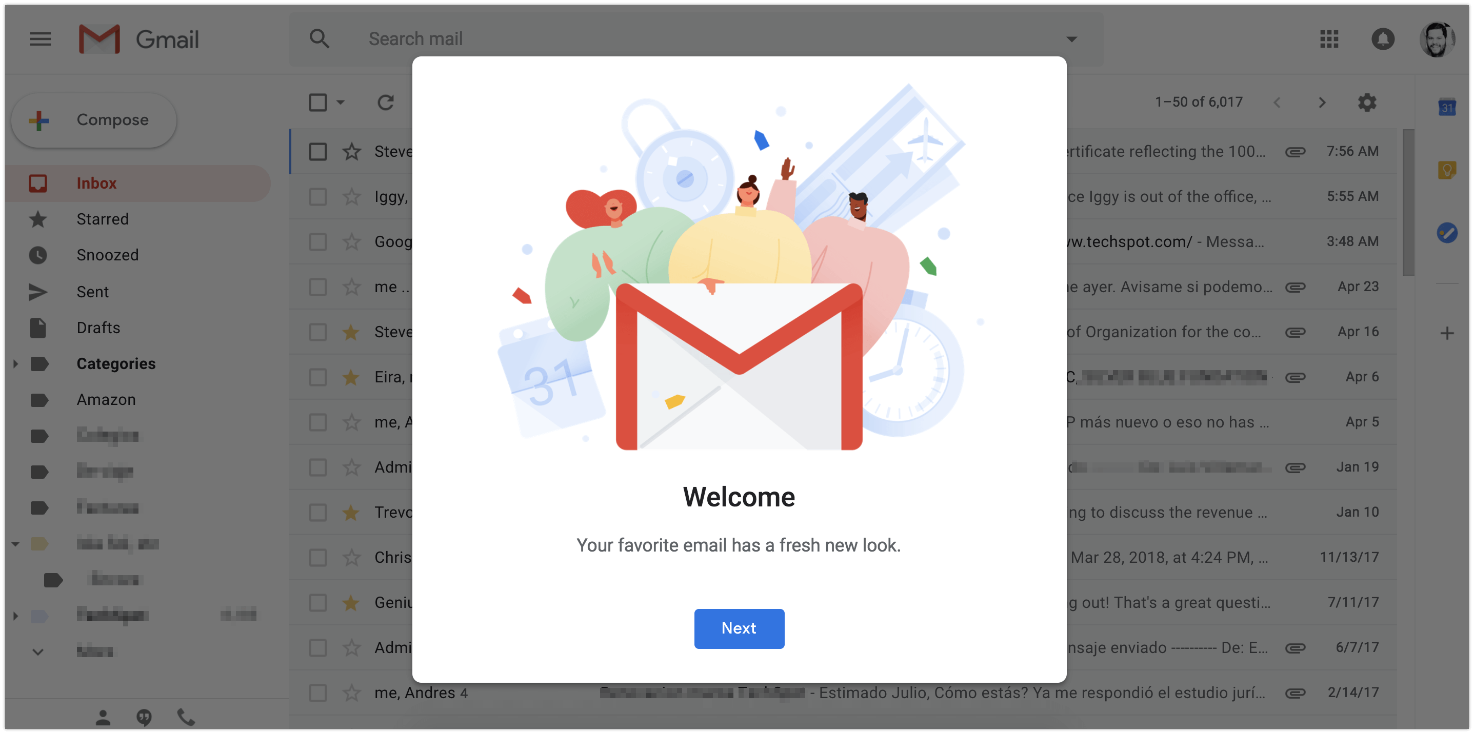 Google's Gmail update has arrived: self-destructing messages, snooze, and much more