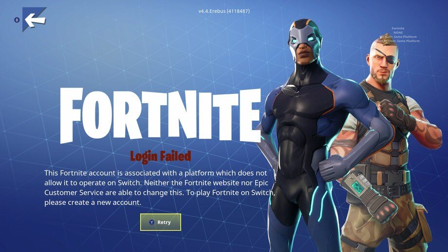 Playstation 4 Fortnite Players Blocked From Playing On Switch