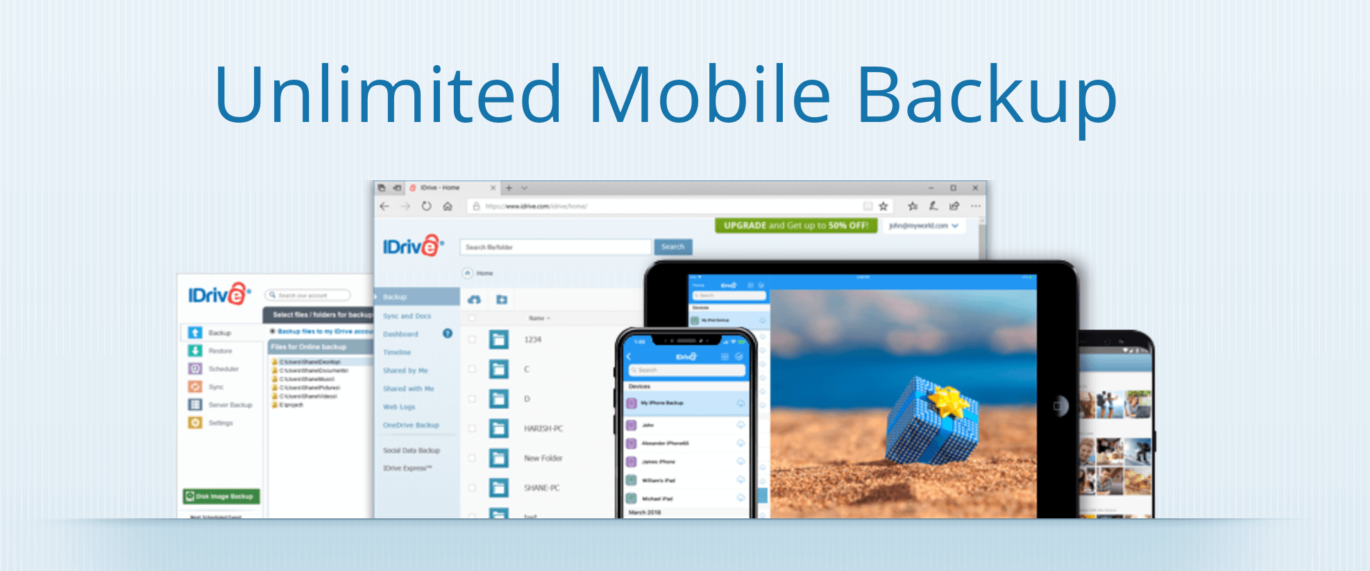 Discover a lifetime of unlimited mobile backups today, now 60% off