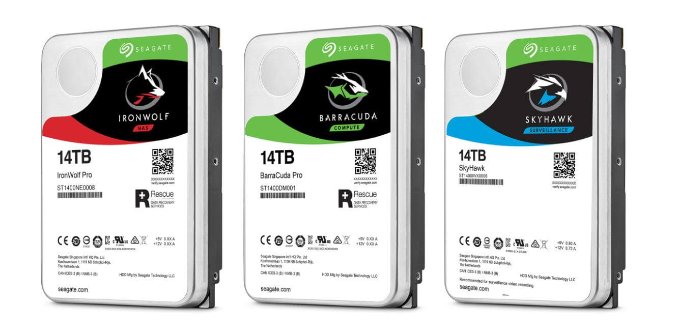 Seagate updates its lineup to include a handful of 14TB hard drives