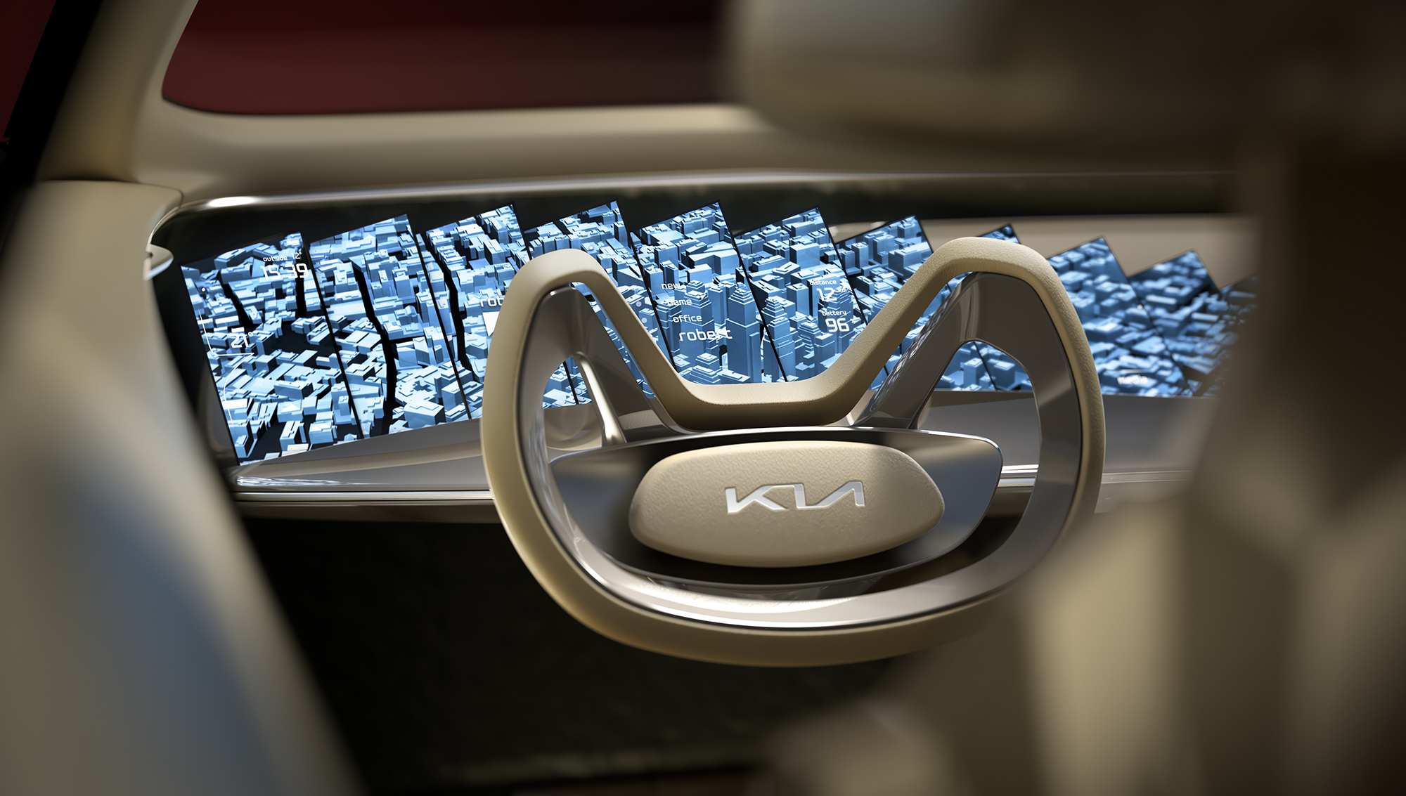 Kia's Imagine EV concept uses 21 screens to build the dashboard of the future