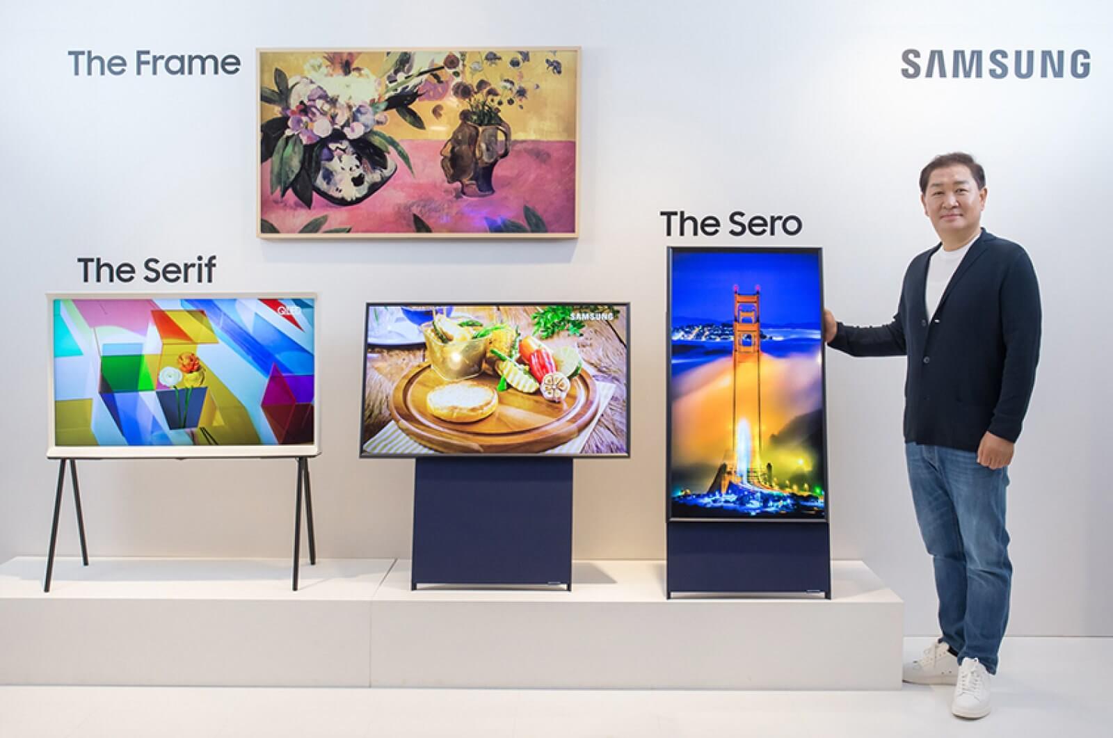 Samsung unveils TV that can flip vertically for watching smartphone content