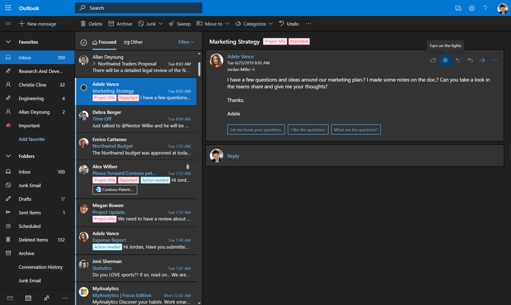 Microsoft is ready to roll out the new Outlook web with Dark Mode and