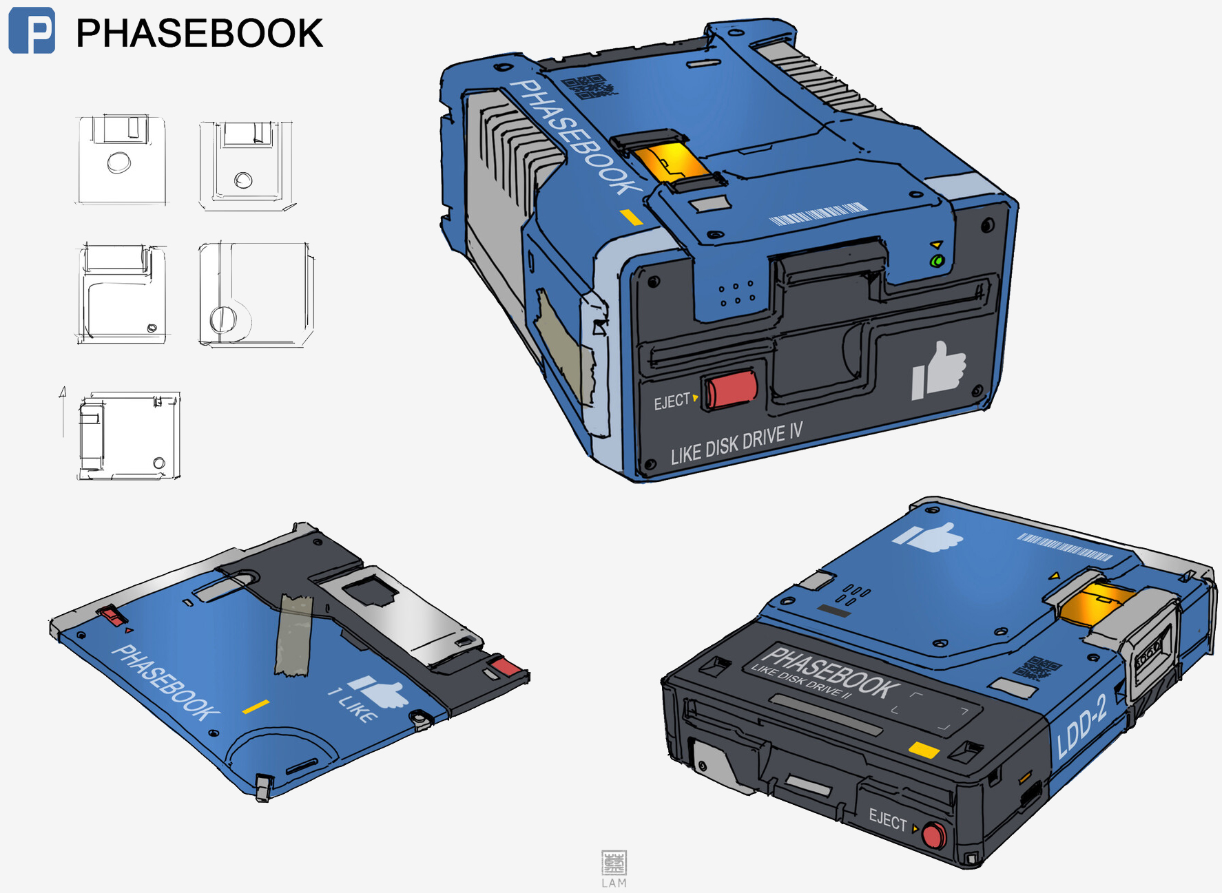 Leading social media and streaming sites reimagined as anime-style tech gadgets