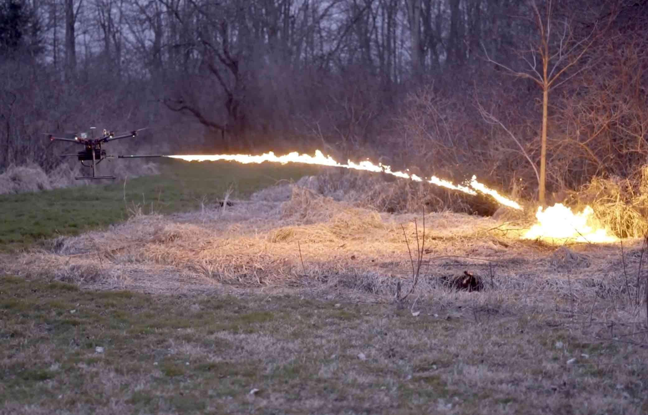 Check out this flamethrower attachment for drones