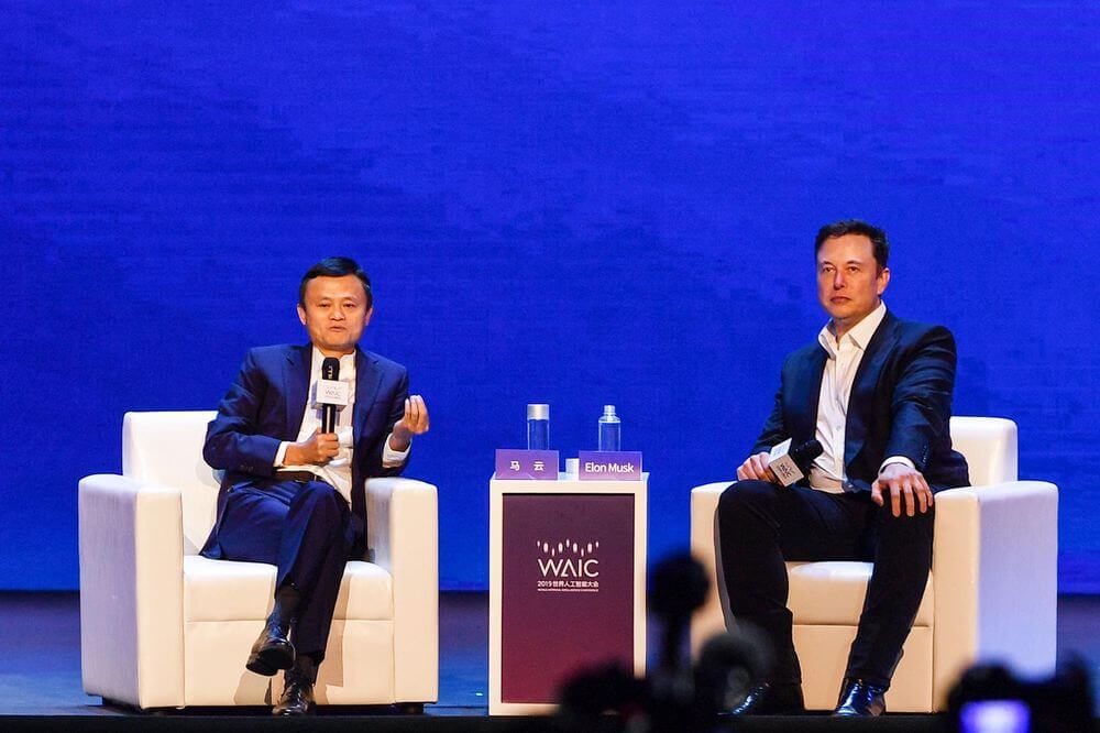 Elon Musk and Jack Ma discuss AI at the World Artificial Intelligence Conference in Shanghai