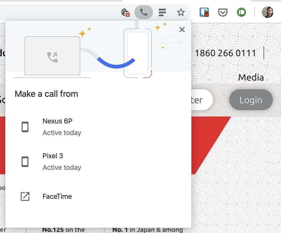 Chrome Beta for desktop lets you send phone numbers to your Android handset