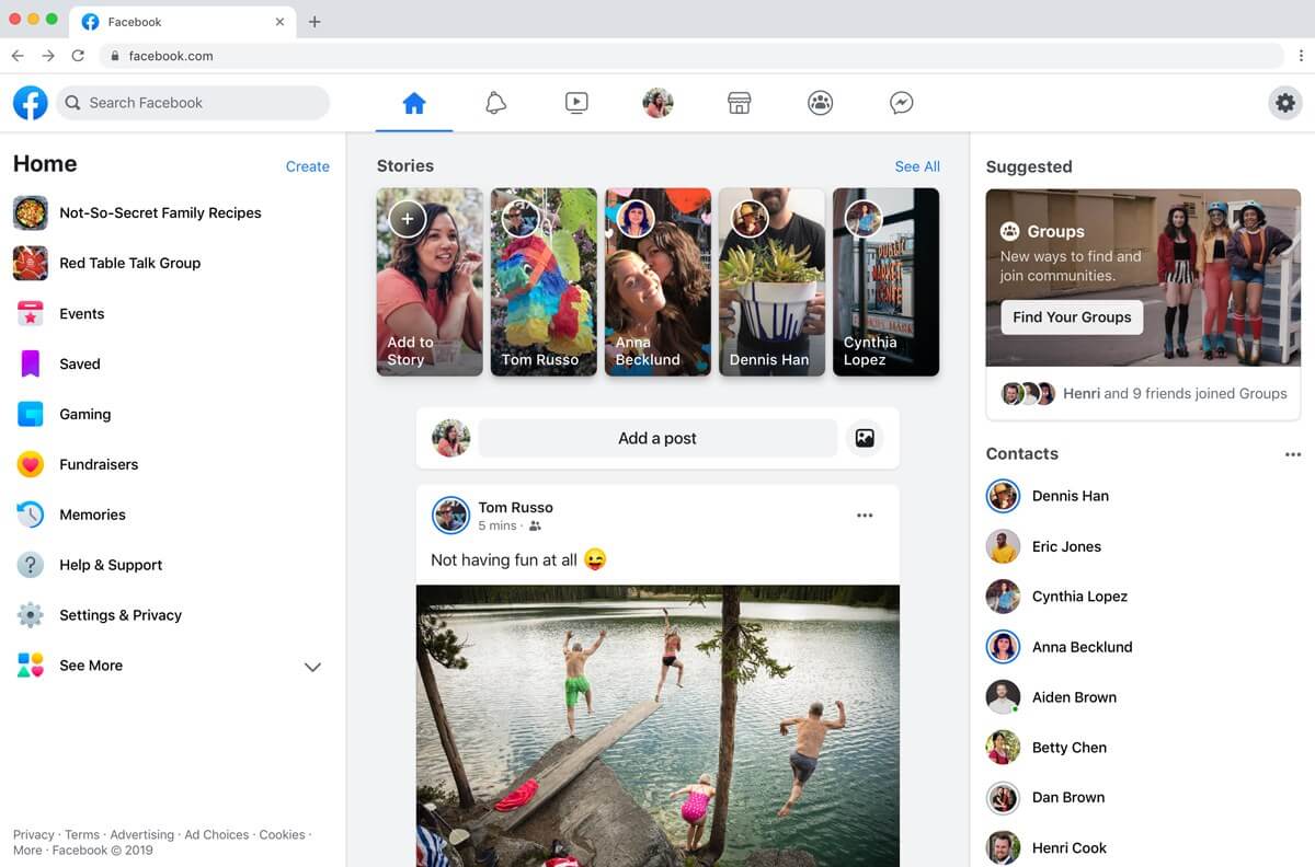 Facebook's new look and Dark Mode are beginning to roll out