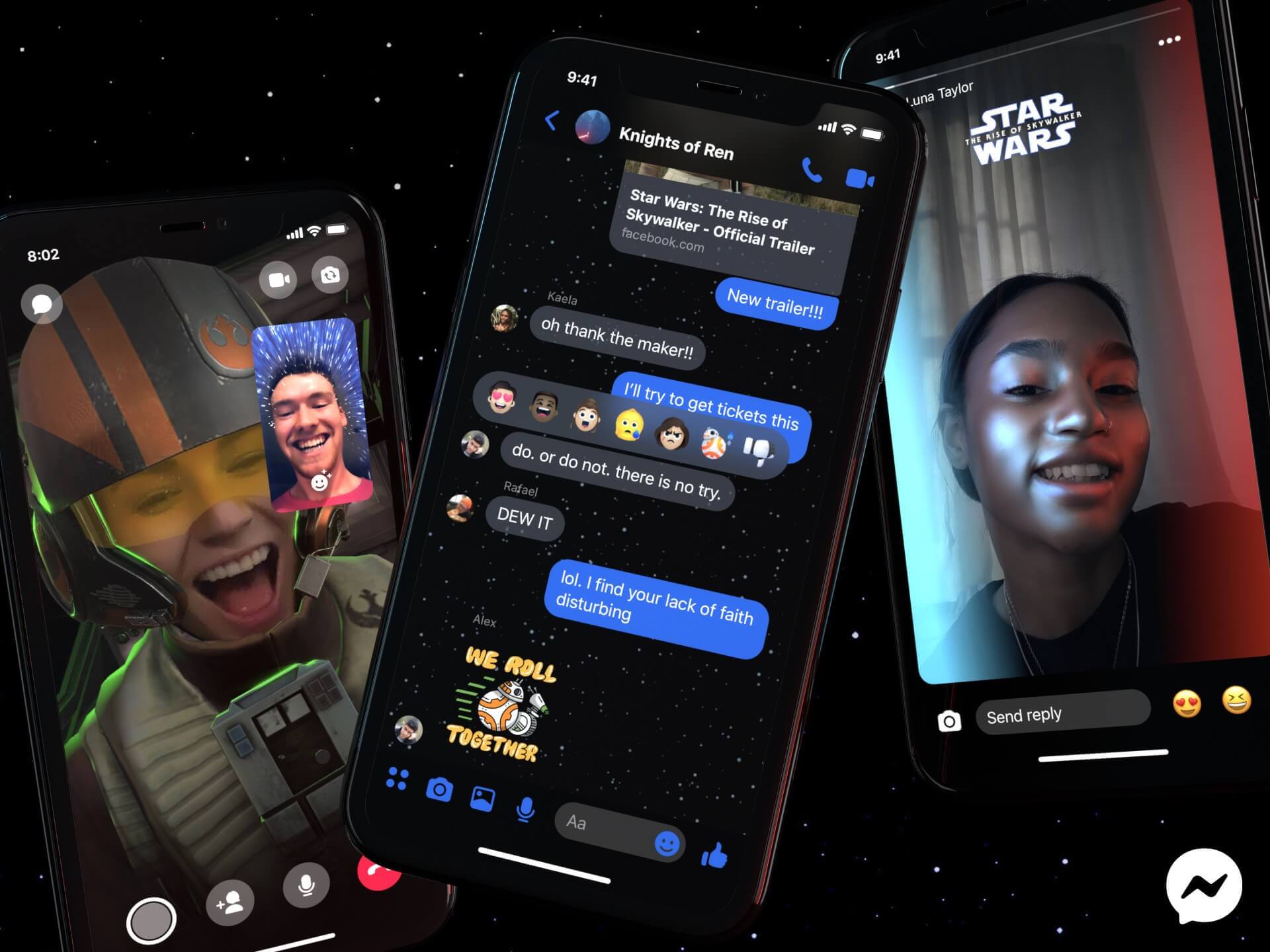 Facebook's Messenger now has a Star Wars-themed dark mode