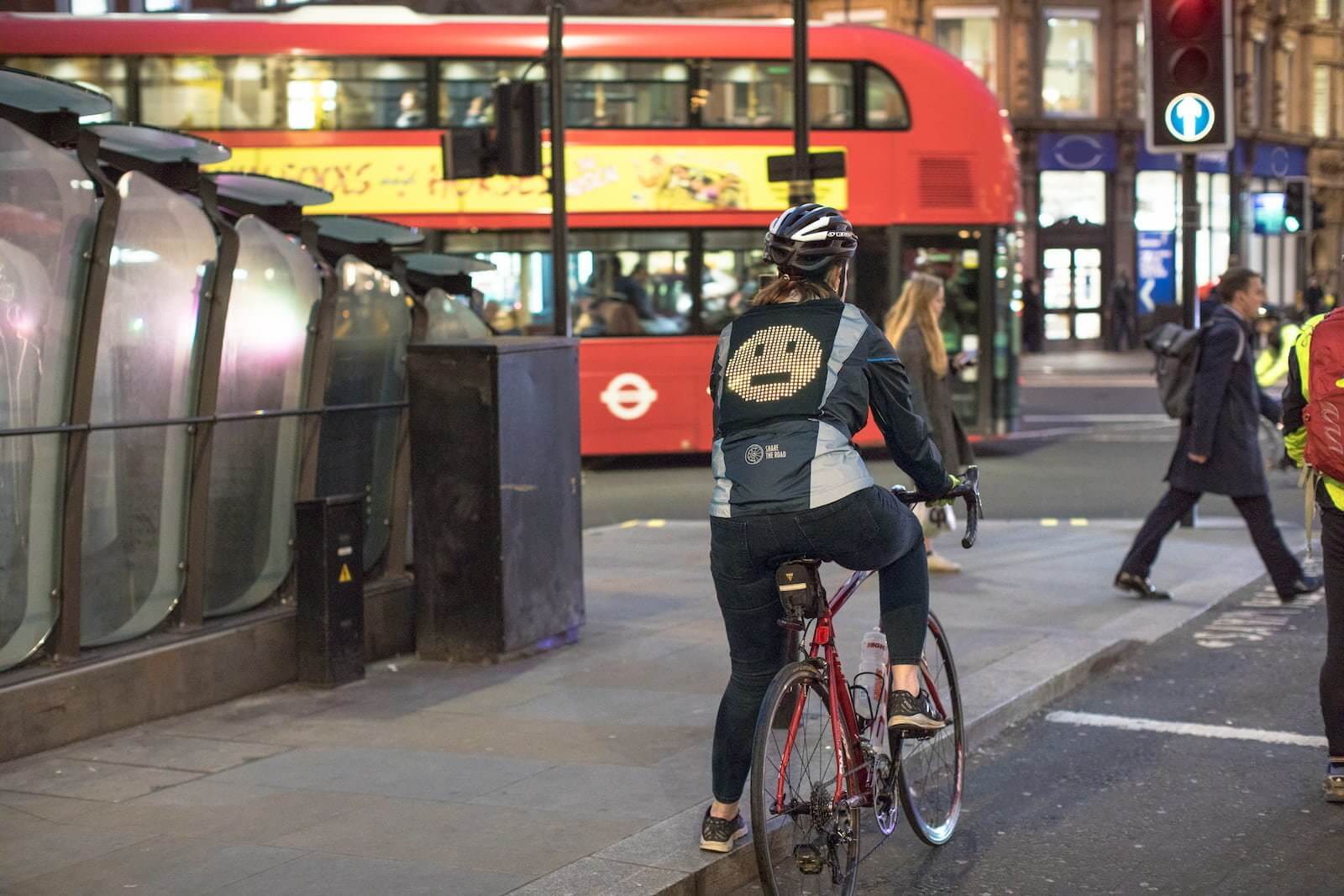 Ford's jacket lets cyclists communicate with drivers using emoji
