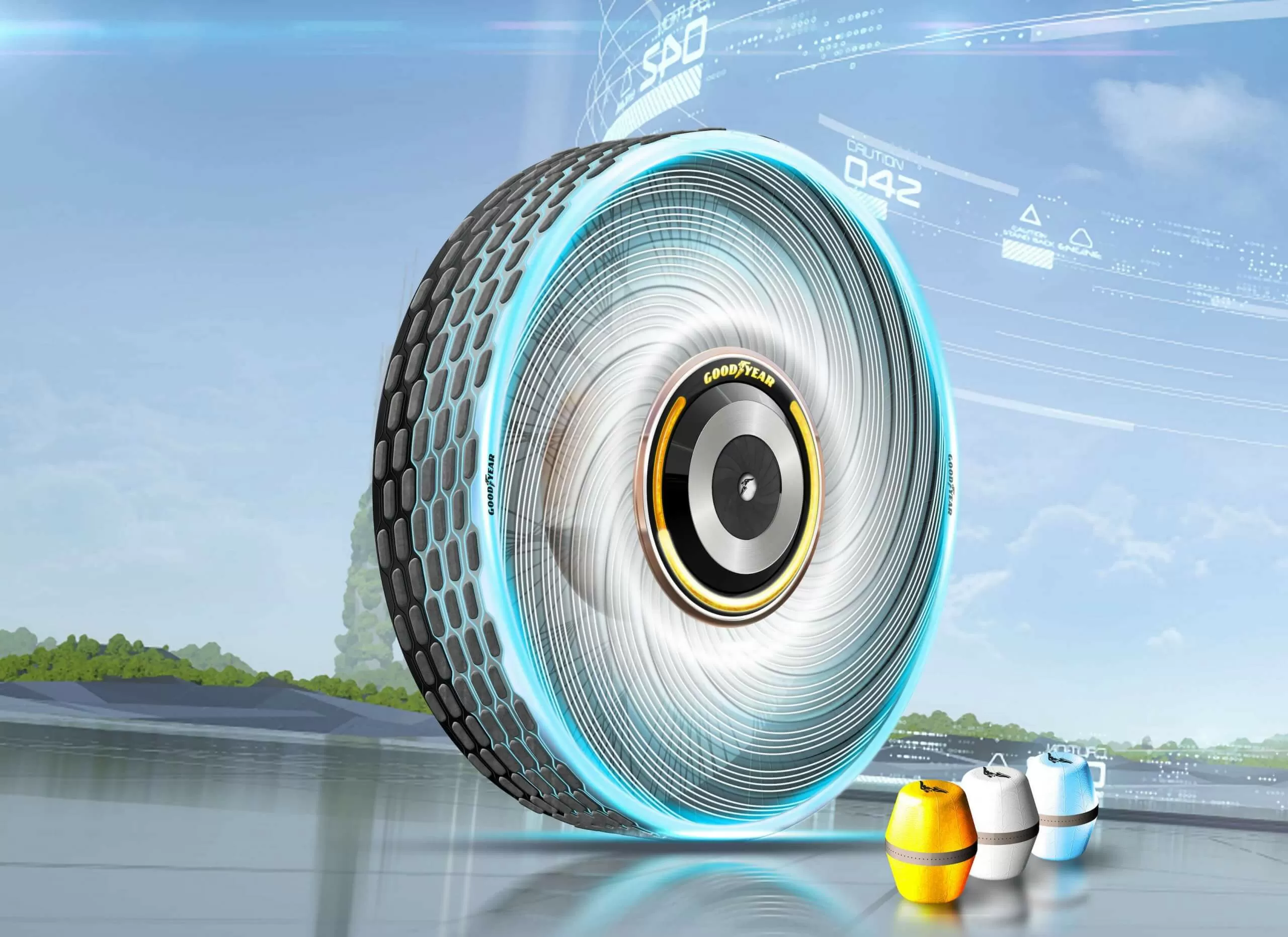 Goodyear's newest smart-tire concept 'prints' tread on the fly