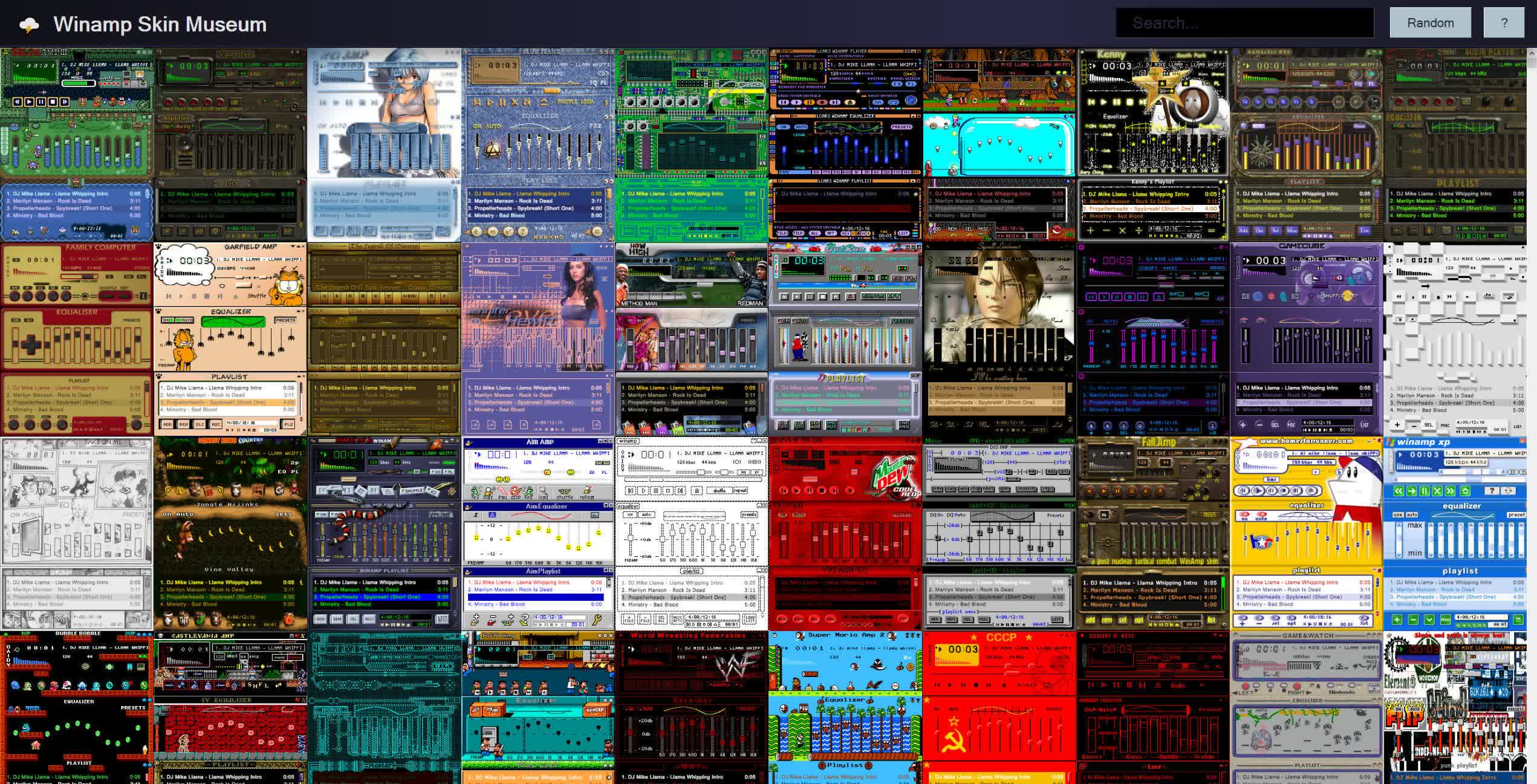Stop what you're doing and check out the Winamp Skin Museum