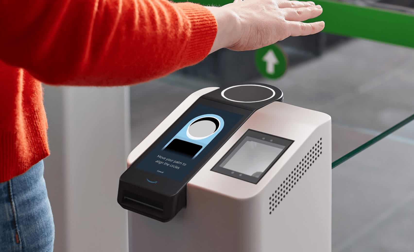 Amazon One is a contactless palm reader used for identity verification