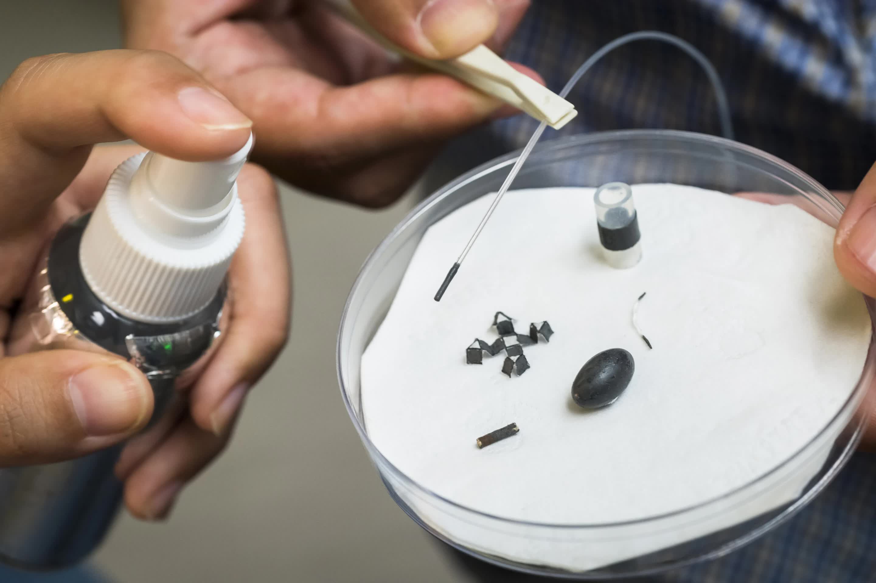 Magnetic spray coating used to create tiny, movable robots